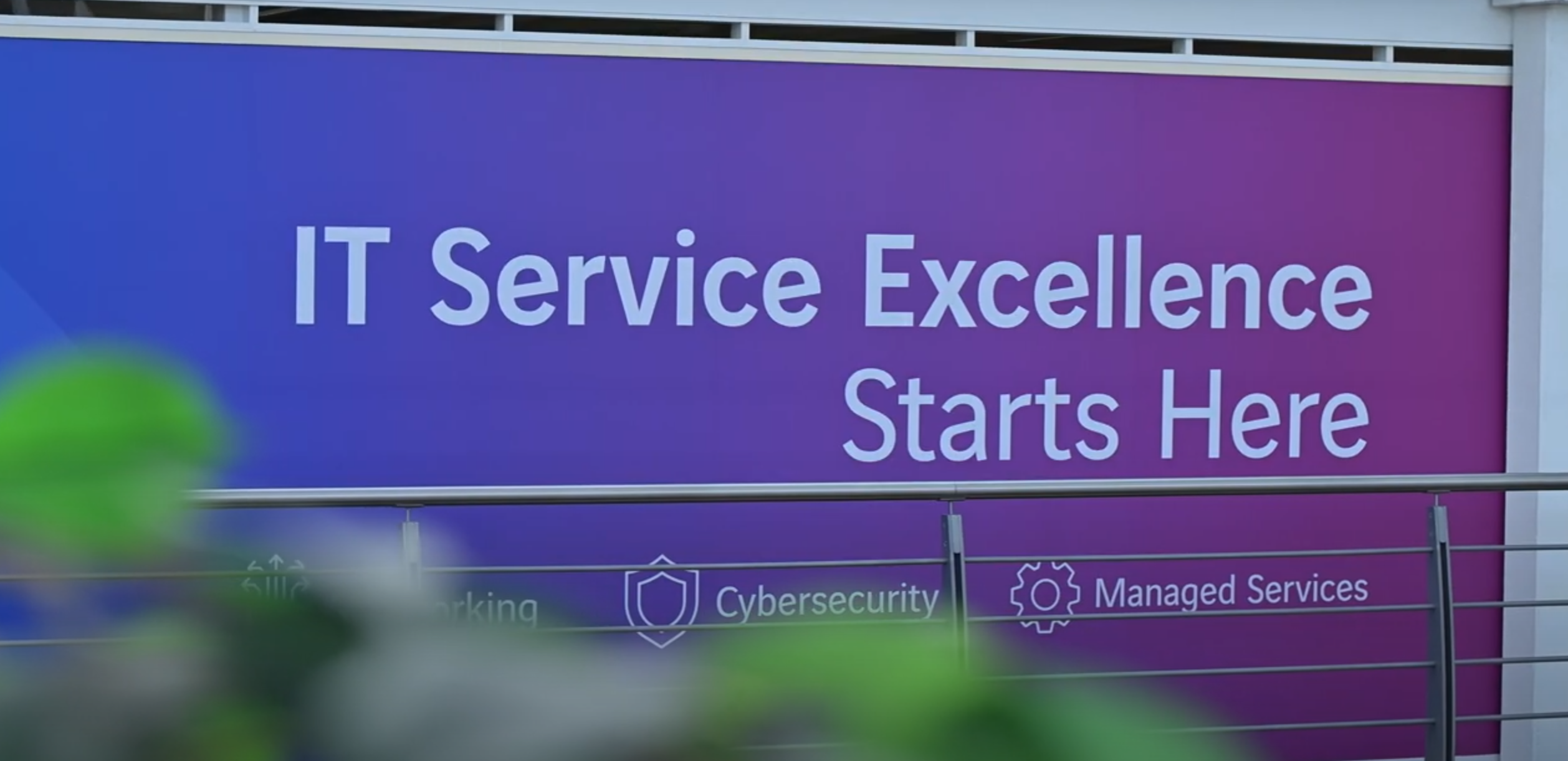 axians experience hub wall stating that IT excellence starts here